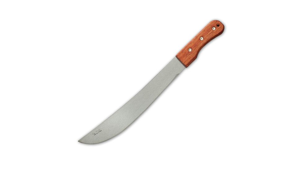 Okapi Machete - 14 3/4in Matte 1055 Carbon Steel Blade, Wood Handle, KO65160