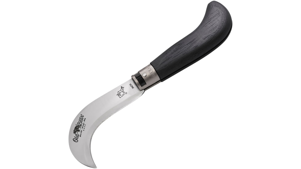 OLD BEAR Pruning Knife Black Wood, 3.75 satin finish AISI 420 stainless blade, Black wood handle, 9747/21-MNK
