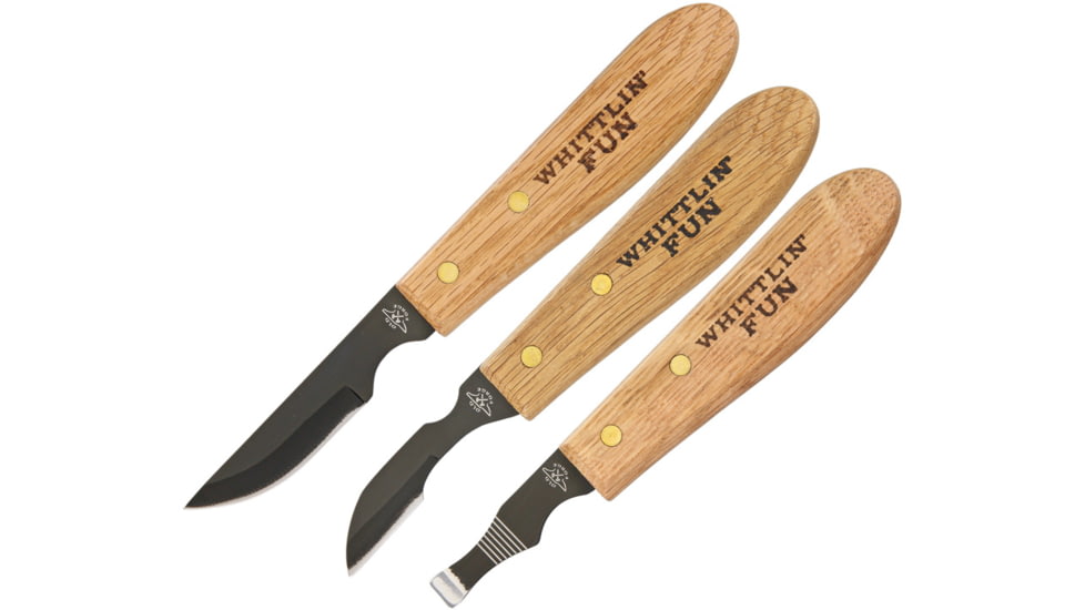 Old Forge Three Piece Wood Carving Set, black finish high carbon steel blades and ergonomi, OF004 3PC SET