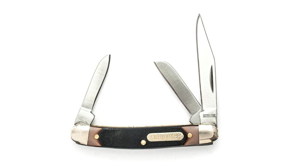 Old Timer Old Timer Junior Folding Pocket Knife,2in Steel Clip,Sheepsfoot and Pen Blade,Sawcut Handle,Clam Package 108OTCP