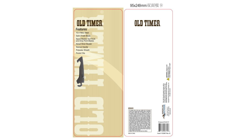 Old Timer Switch It Replaceable Blade Folding Knife, 3.25in, 7Cr17Mov Stainless Steel Blades, 4.4in, Delrin Handle, 1123117