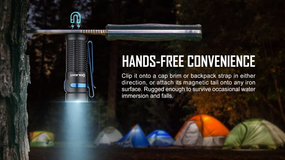 Olight Baton 3 Premium Edition w/ Wireless Charging Case LED Flashlight, Cool White, 1200 Lumens, Black, FL-OL-BATON3-KIT-BK