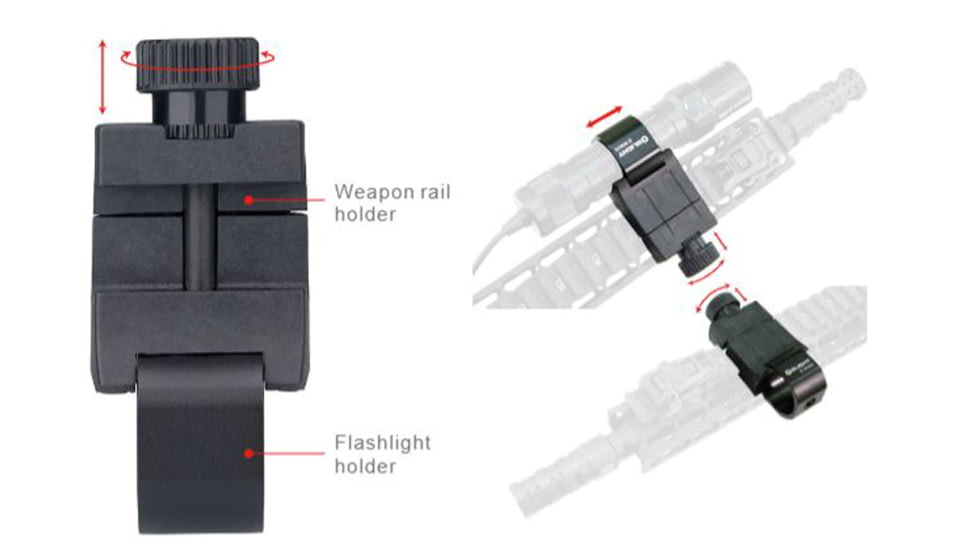 Olight E-WM25 Mount For M Series And Warrior X Flashlights, Black, MNT-EWM25