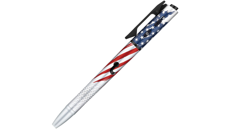 Olight O Pen 3 EDC Pen with Tip and Clip Lights and Green Laser Pointer, Stars and Stripes, 6977261696249