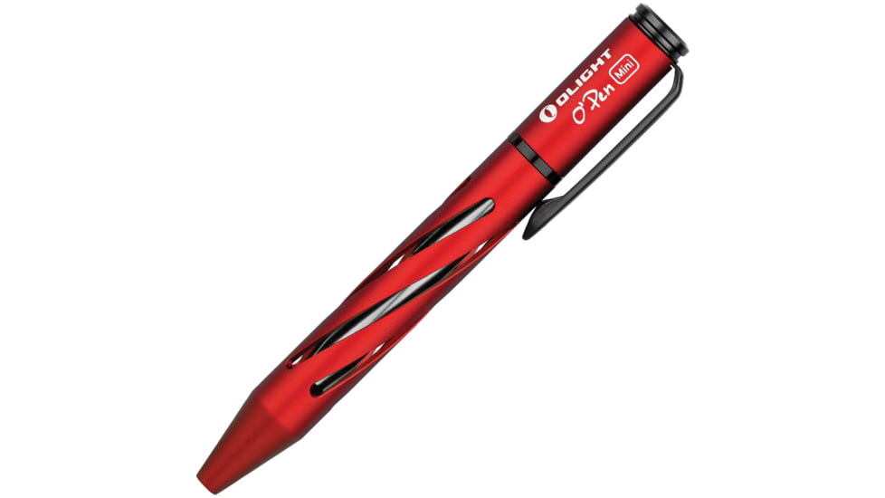Olight Aluminum O-Pen Mini Bolt Action Pen, 3.63in Overall, Aluminum Construction, Red, OPENMINIRD