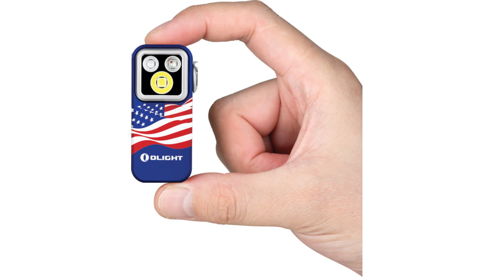 Olight Oclip Pro S 600 Lumen LED Rechargeable Clip-On Flashlight with UV and RGB Light, Stars and Stripes, OCLIPPROS-SS