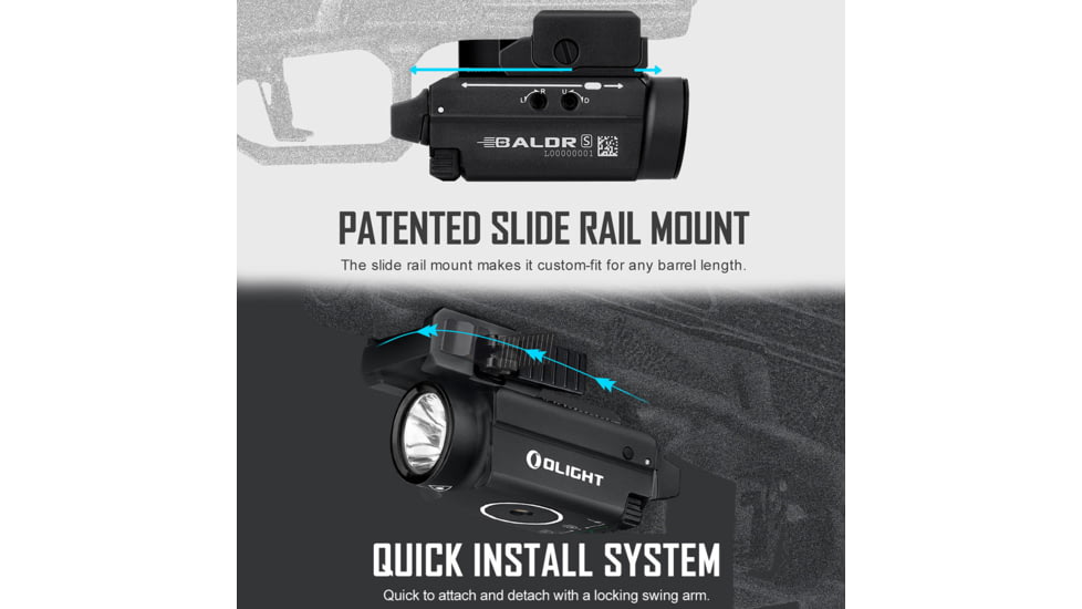 Olight Baldr S 800 Lumens LED Tactical Flashlight with Green Laser