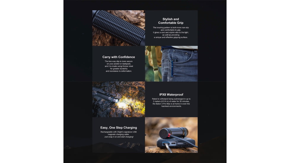 Olight Baton 3 Pro Max 2500 Lumens LED Rechargeable EDC Flashlight