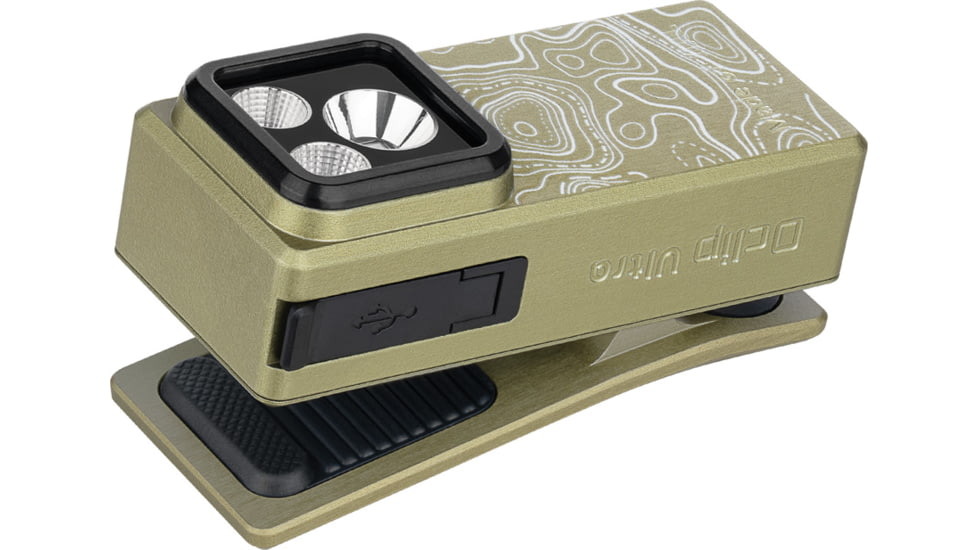 Olight Olight Oclip Ultra USB-C Rechargeable 530 Lumen Clip-On LED Flashlight, Olive Topo, OCLIPULTRA