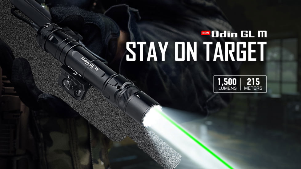 Olight Odin GL M 1500 Lumens LED Rechargeable Rail Mount Flashlight w/Green Beam Combo