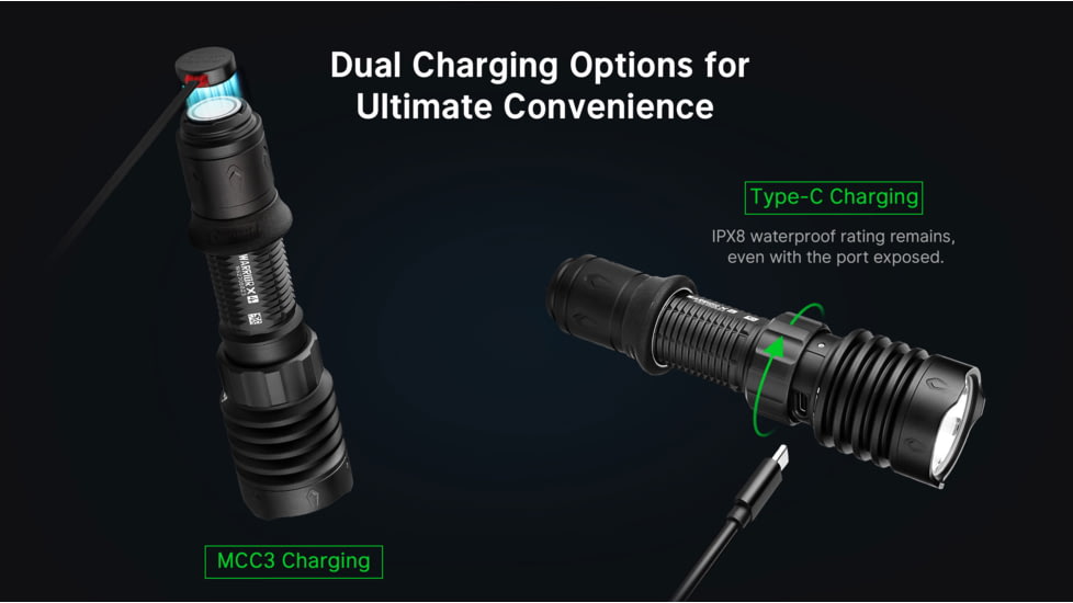 Olight Warrior X 4 2600 Lumens LED USB-C Rechargeable Long Throw Flashlight