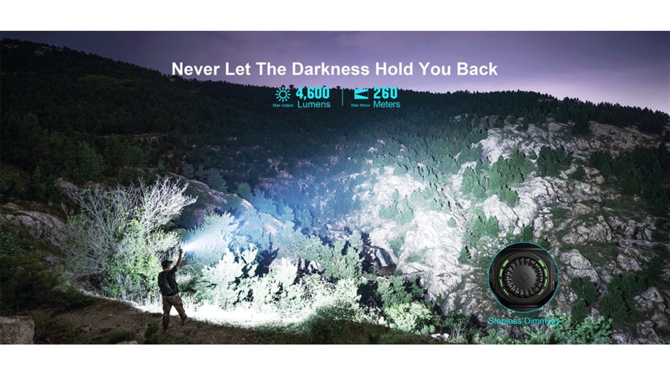 Olight Seeker 4 Pro CW LED Rechargeable Flashlight, 4600 Lumen, Black, FL-OL-SEEKER4PRO