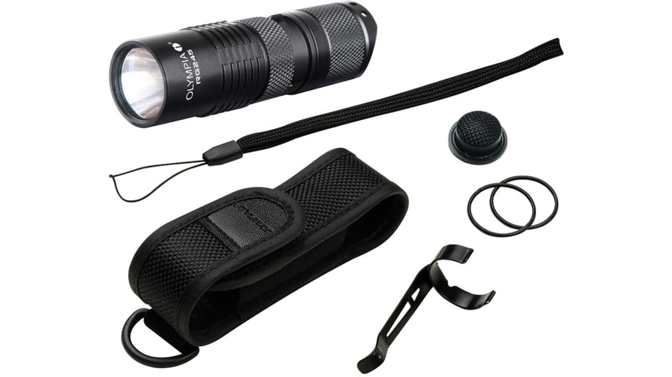 Olympia RG245 High-Performance Rugged Flashlight, Black RG245