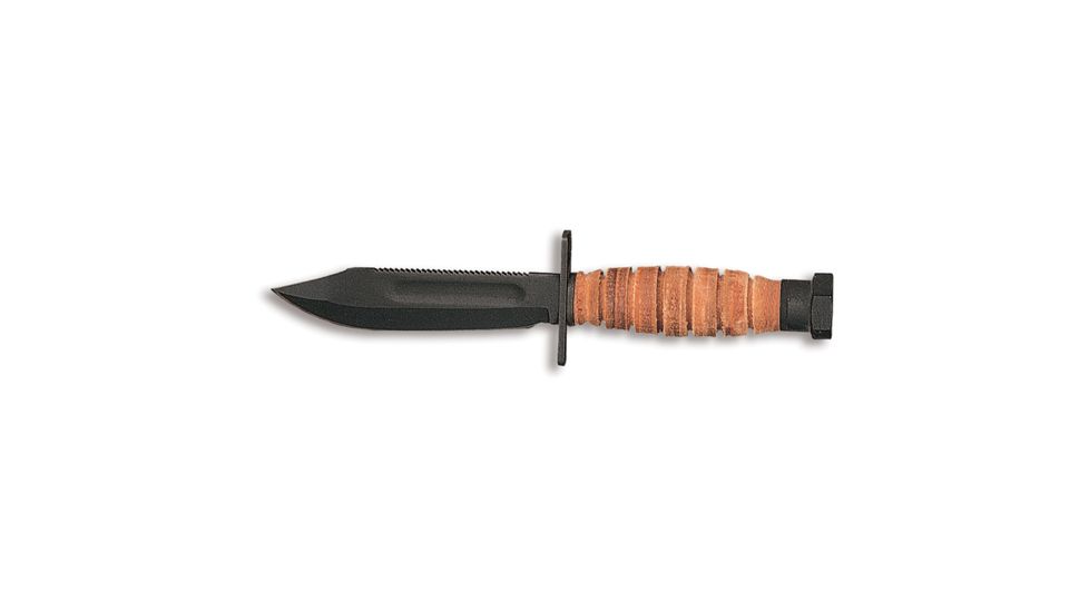 Ontario Knife 499 Survival Knive w/ Sheath, 5in 1095 Carbon Steel Blade, Brown Handle, 6150