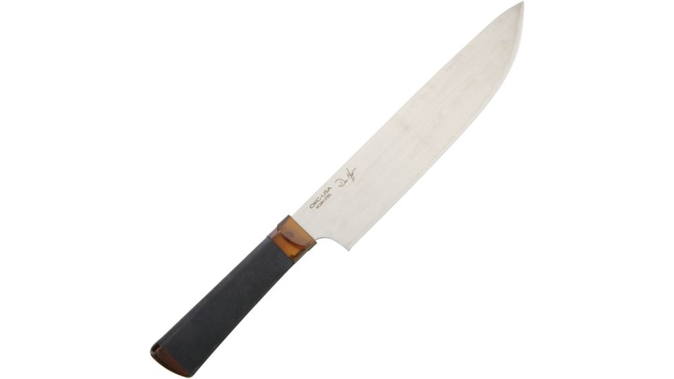 Ontario Knife Agilite Chef's Knife 2nd Fixed Blade Knife, 9.5in, Stainless Steel, Standard Edge, Satin, Black, Transparent Handle ON2520SEC