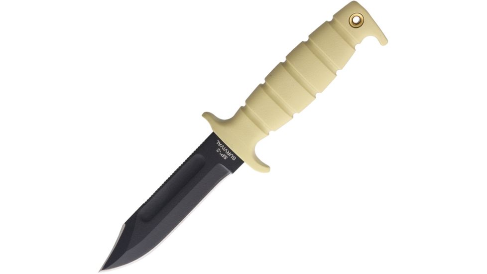 Ontario Knife Air Force SP-2 Survival Knife Fixed Blade Knife, 5.5in, 1095 Carbon Steel, Standard Edge, Tan Kraton Handle ON8305TN