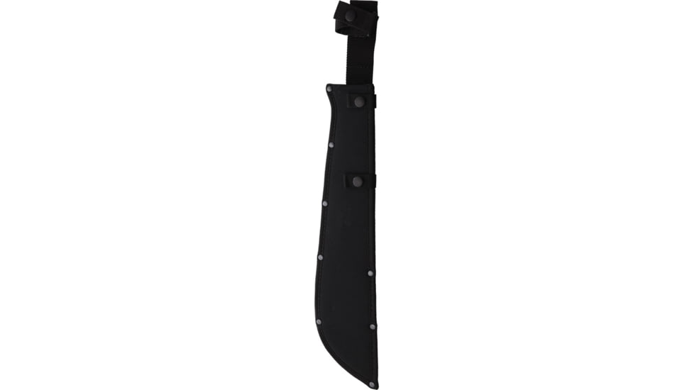 Ontario Knife Bushcraft Machete w/ Nylon Sheath, 22in Overall, 16in Black Powder Coated Blade, Natural Canvas Micarta Handle, Nylon Sheath, 8695SEC