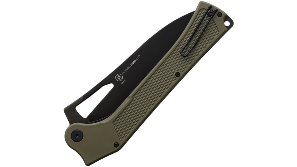 Ontario Knife Camp Plus EDC Linerlock Grn CP, ON4325TC