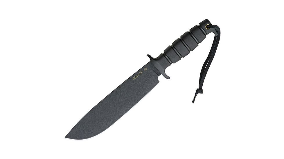 Ontario Knife Gen II SP48 Fixed Blade Knife, Black Kraton Handle, Black Blade, Plain OK8548