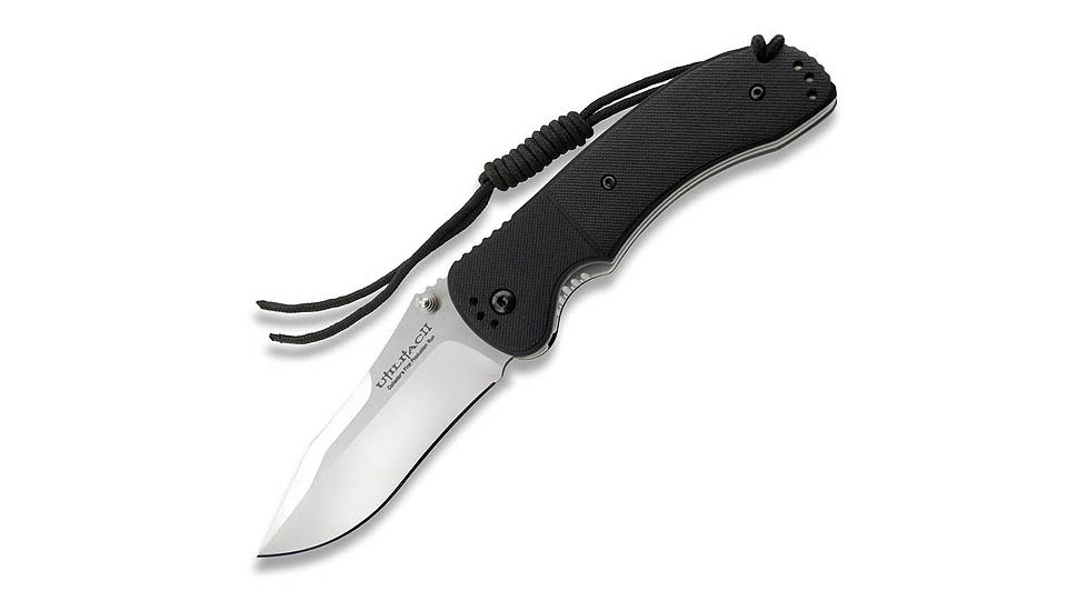 Ontario Knife JPT-3R Folding Knife, Drop Point, Black, Round Hole, Black Blade, Plain OK8904