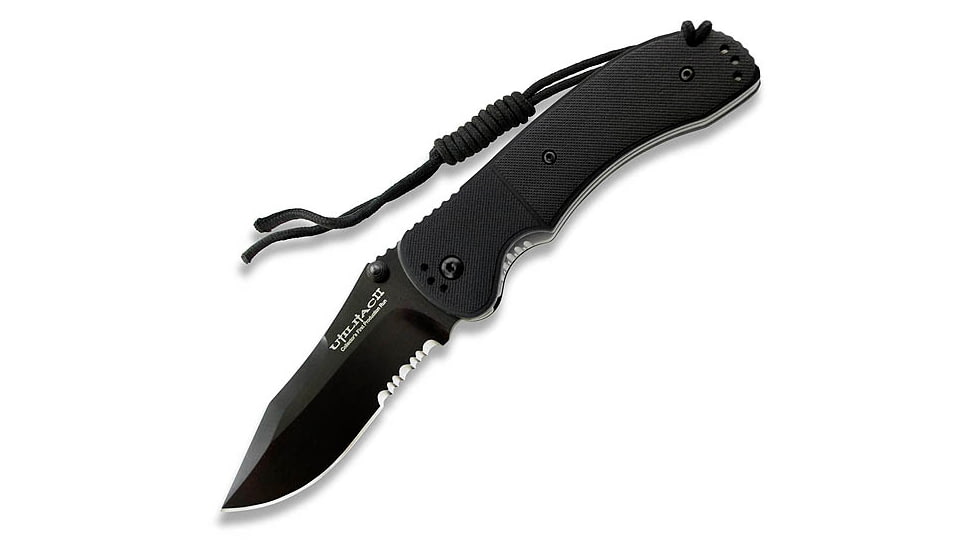 Ontario Knife JPT-3R Folding Knife, Drop Point, Black Zytel Handle, Black Blade, Combo OK8903