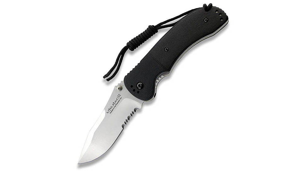 Ontario Knife JPT-3R Folding Knife, Drop Point, Black Zytel Handle, ComboEdge OK8905