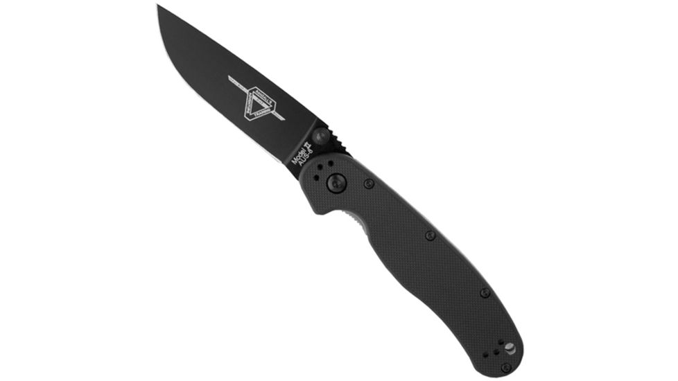 Ontario Knife RAT Model II Folding Knife, Spear Point, Black Handle OK8860
