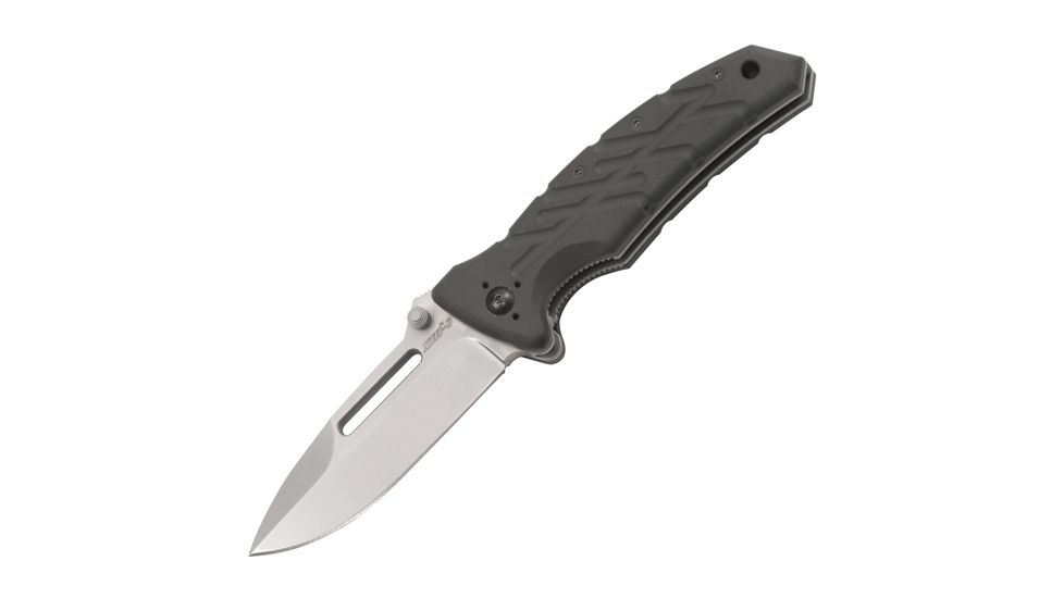 Ontario Knife XM1 Folding Knife, Black Aluminum Handle, Plain OK8750