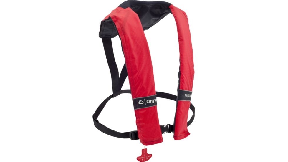 ONYX 3100 M-24 Manual Inflatable Life Jacket, Universal Size for Adult, Red 3100RED99