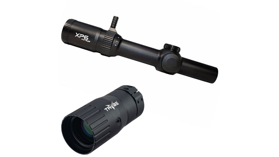 Atibal XP6 Mirage 1-6x w/ Rapid View Lever Front Focal Plane FFP Rifle Scope, Black, XP6-Black w/ Trybe Optics Enhancer - Magnification Doubler