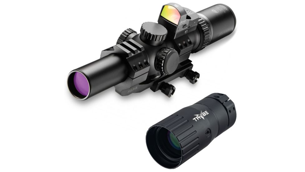 Burris RT-6 1-6x24 mm Rifle Scope, 30mm Tube, Second Focal Plane, Black, Matte, Red Ballistic AR 5X Reticle, Matte, Black w/ TRYBE Optics Enhancer, FastFire 3 &amp; P.E.P.R Mount, 200475-KIT1
