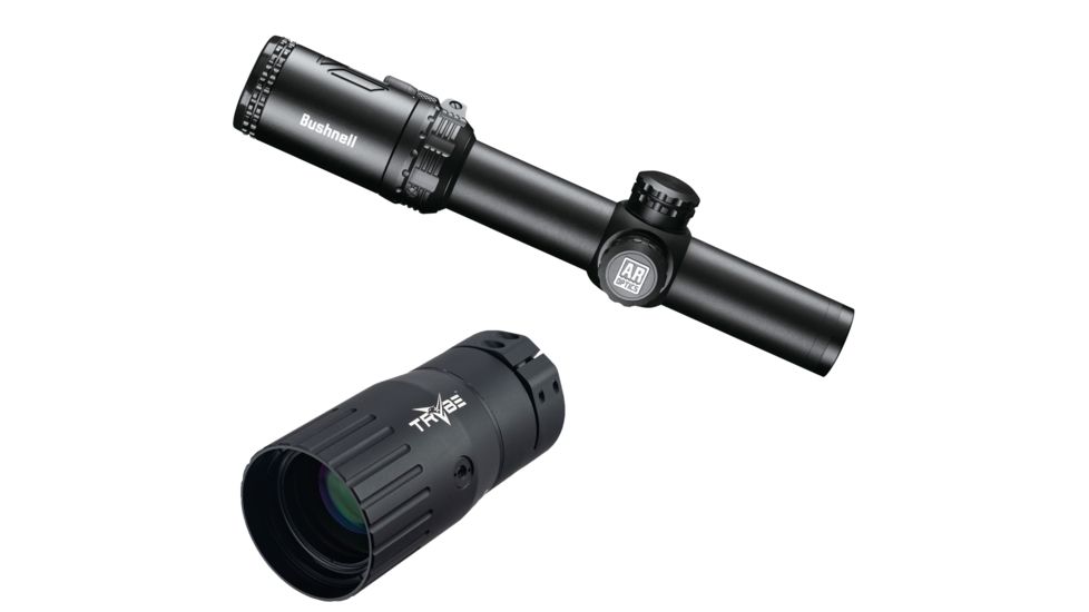 Bushnell AR Optics 1-6x24mm Rifescope, 30mm, SFP, Illum. BTR-1 Reticle, Black, AR71624I w/ Trybe Optics Enhancer - Magnification Doubler