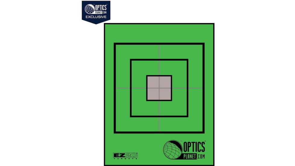 OP Exclusive - EZ2C Targets Self-Adhesive Mini 3.5in Square Bullseye on 4.25x5.5in Green and Black Ink, Tear-Off Pad of 15, Green, EZ2CM02G