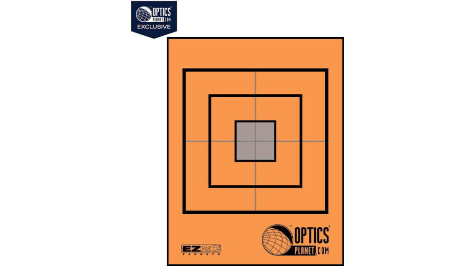 OP Exclusive - EZ2C Targets Self-Adhesive Mini 3.5in Square Bullseye on 4.25x5.5in Orange and Black Ink, Tear-Off Pad of 15, Orange, EZ2CM02K