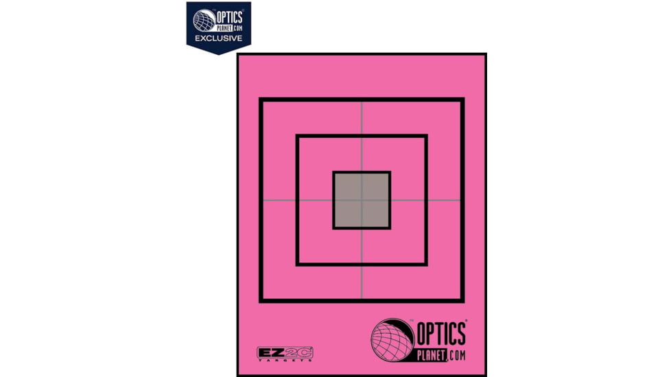 OP Exclusive - EZ2C Targets Self-Adhesive Mini 3.5in Square Bullseye on 4.25x5.5in Pink and Black Ink, Tear-Off Pad of 15, Pink, EZ2CM02P