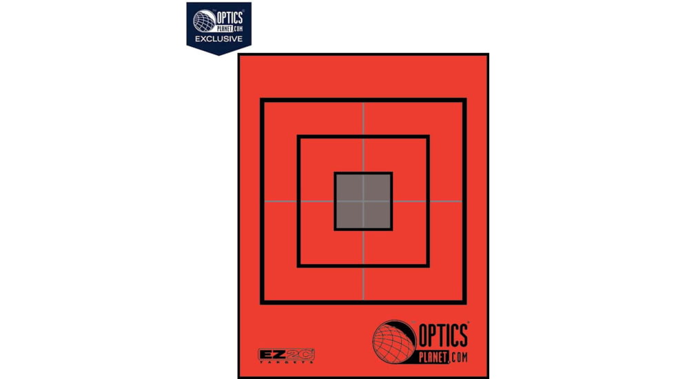 OP Exclusive - EZ2C Targets Self-Adhesive Mini 3.5in Square Bullseye on 4.25x5.5in Red and Black Ink, Tear-Off Pad of 15, Red, EZ2CM02R