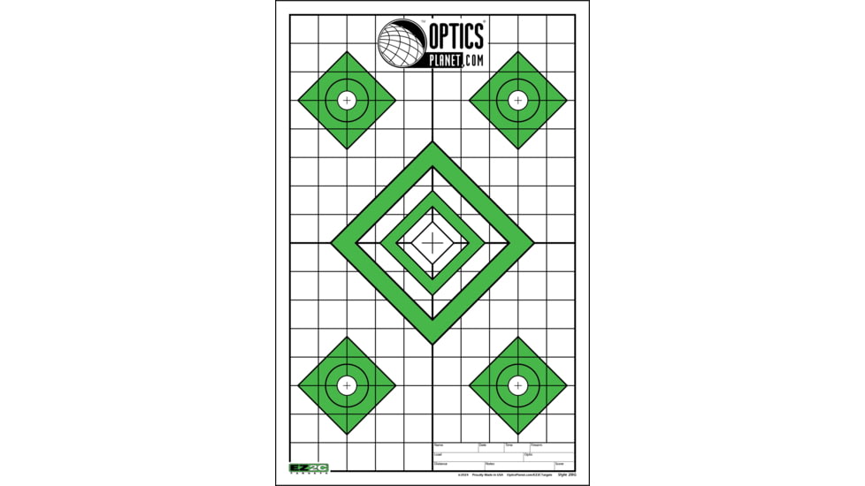 OP Exclusive EZ2C Targets Style 28G, Green and Black Ink on High Quality White Paper, 25 Pack, EZ2CS28G
