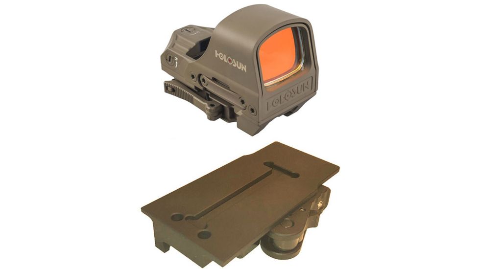 OP Exclusive - Holosun HS510C 1x Open Reflex Sight, Green Dual Reticle, Flat Dark Earth, HS510C-FDE-G with American Defense Manufacturing Holosun 510C Titanium Quick Detach Mount