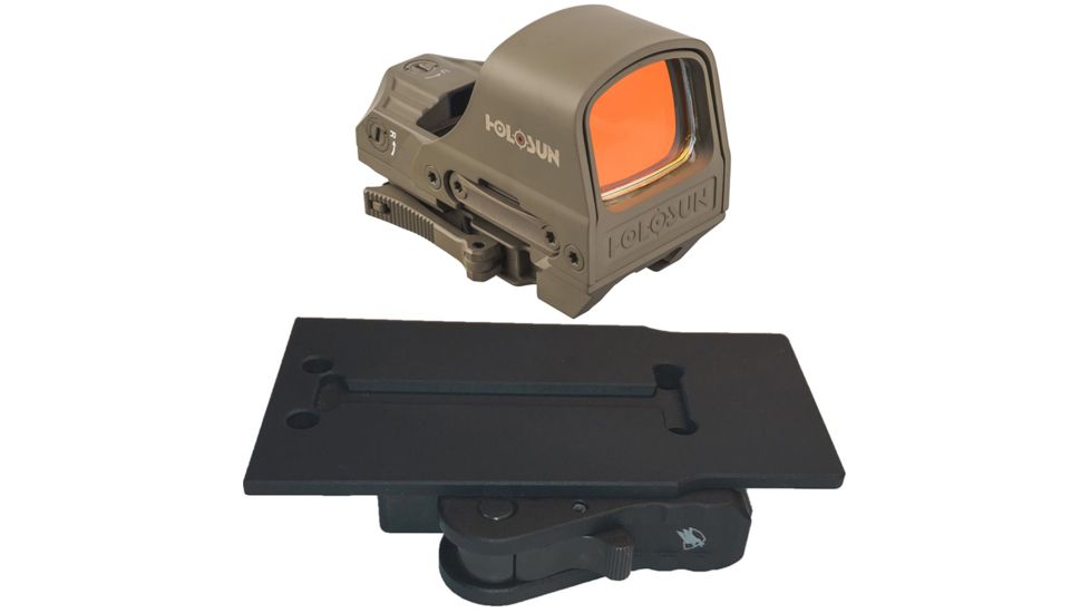 OP Exclusive - Holosun HS510C 1x Open Reflex Sight, Red Dual Reticle, Flat Dark Earth, HS510C-FDE-R with American Defense Manufacturing Holosun 510C Quick Detach Mount