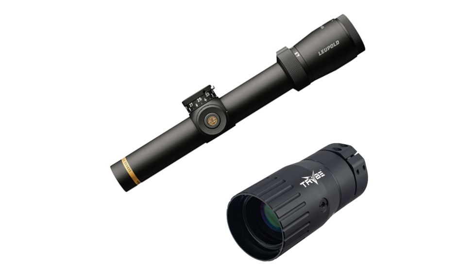 OP Exclusive - Leupold VX-4.5HD 1-4.5x24 Service Rifle Rifle Scope, CDS-ZL2, Bull-Ring Post Reticle, Matte, 176283 w/ Trybe Optics Enhancer - Magnification Doubler