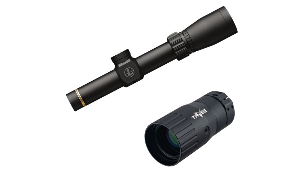 Leupold VX-Freedom 1.5-4x20mm Rifle Scope, 1 in Tube, Second Focal Plane, Black, Matte, Non-Illuminated Pig-Plex Reticle, MOA Adjustment, w/ TRYBE Optics Enhancer, 174177-KIT1