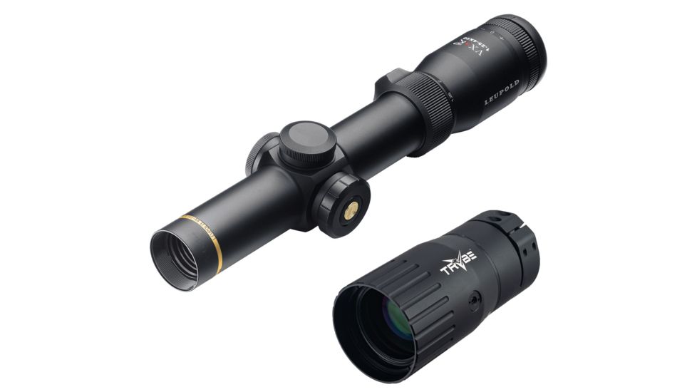 OP Exclusive - Leupold VX-R 1.25-4x20mm Matte Rifle Scope, FireDot 4 Reticle 110683 w/ Trybe Optics Enhancer - Magnification Doubler