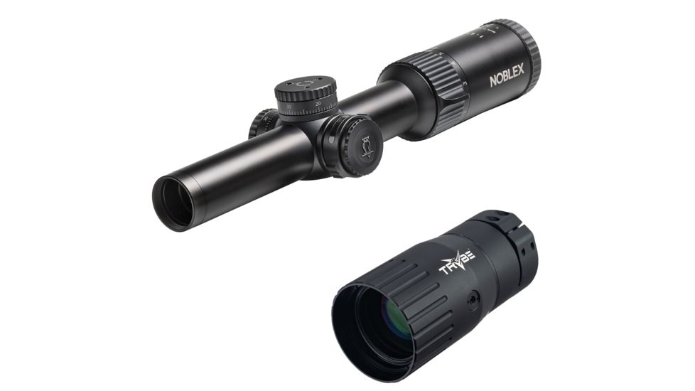 OP Exclusive - Noblex-Docter Optics N6 Comfort Rifle Scope, 1-6 x 24mm, 30mm Tube, Illuminated 0 Reticle, Z-rail, Black, 56895 w/ Trybe Optics Enhancer - Magnification Doubler
