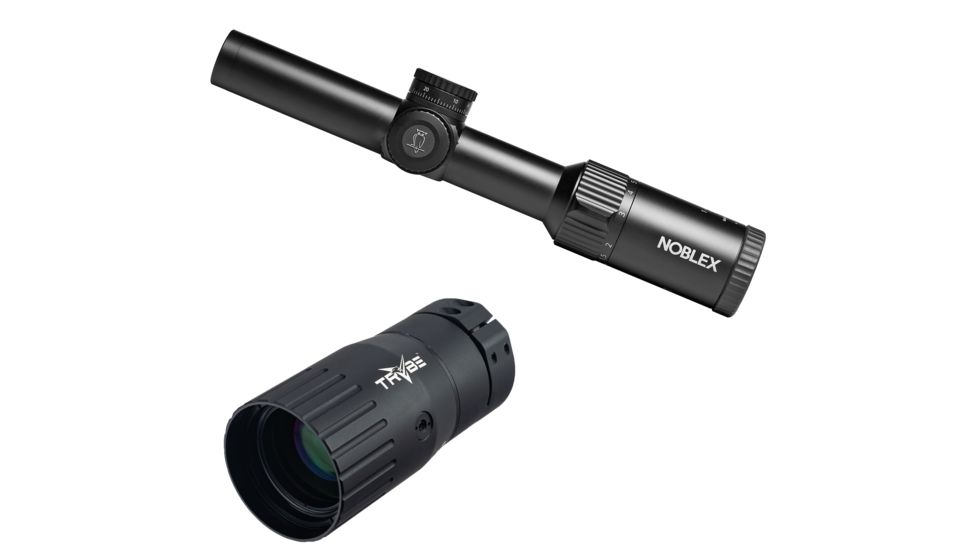 OP Exclusive - Noblex-Docter Optics N6 Comfort Rifle Scope, 1-6 x 24mm, 30mm Tube, Tac IPSC, Illuminated 0 Reticle, Black, 56846 w/ Trybe Optics Enhancer - Magnification Doubler