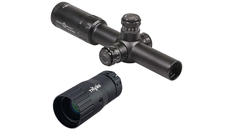 OP Exclusive - SightMark Core TX 1-4x24DCR .223/.308 BDC Dual Caliber Rifle Scope SM13072DCR w/ Trybe Optics Enhancer - Magnification Doubler