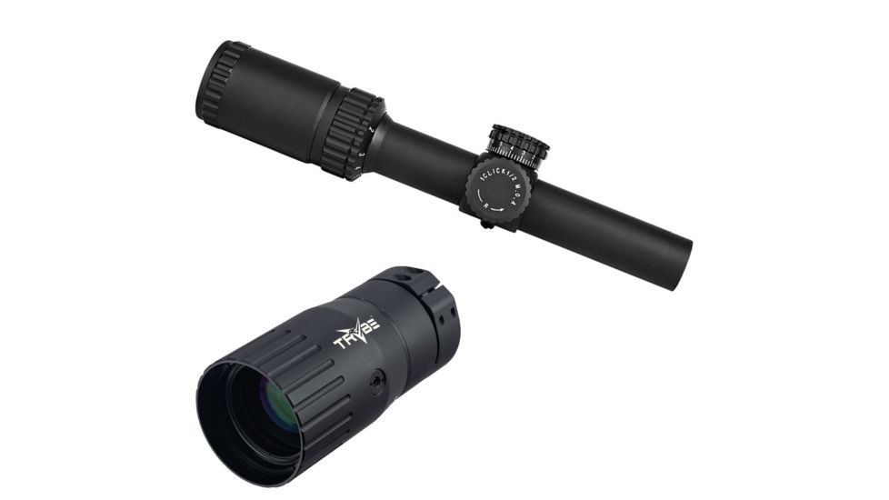 OP Exclusive - Trinity Force Legacy 1-6x24 Scope, Black, P4 Sniper Reticle, SD3S1624B w/ Trybe Optics Enhancer - Magnification Doubler