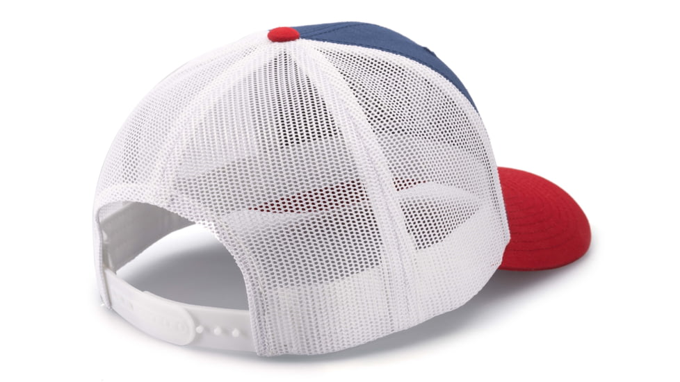 OPMOD Trucker Hat Embroidered Logo, Lt. Navy/White/Red, OPM-Lt. Navy/Wht/Red