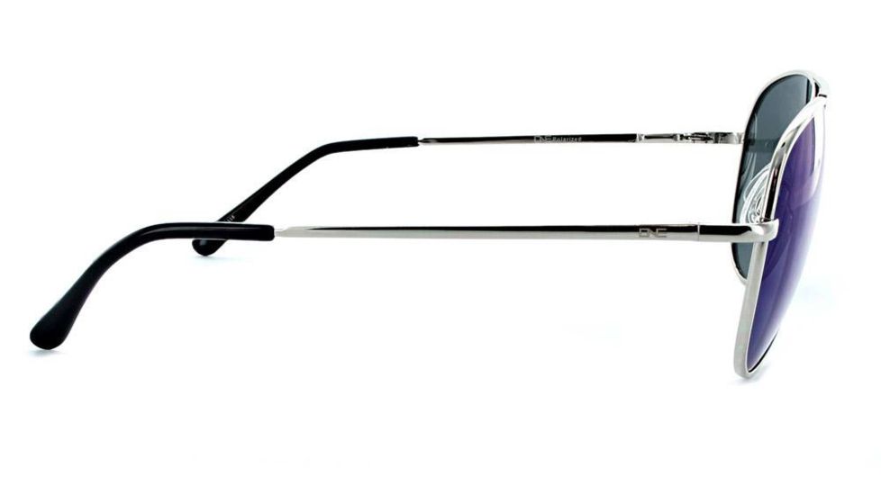 Optic Nerve One Estrada Sunglasses, Shiny Silver Frame, Polarized Smoke with Blue Mirror Lens, 18027