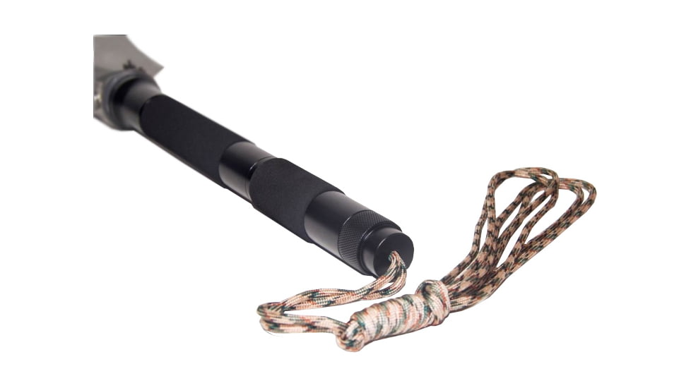 OpticsPlanet 10-in-1 Field Survival Shovel, Black, Paracord DJSV-C1