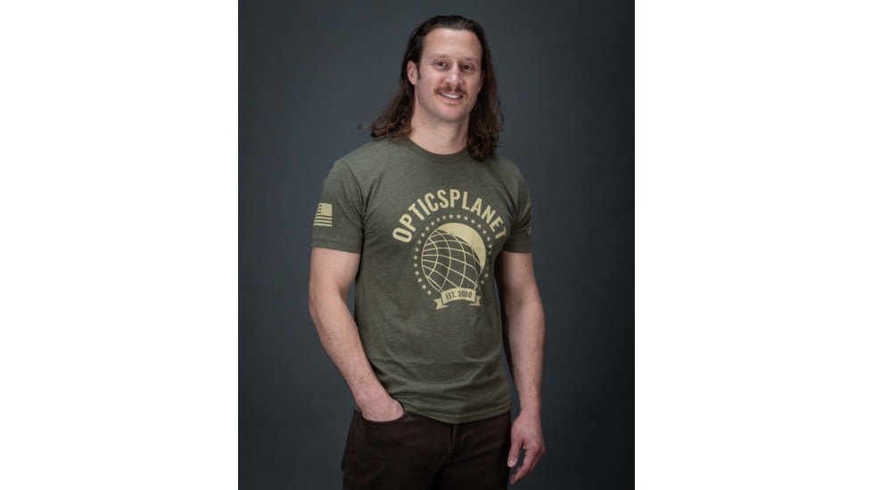 OpticsPlanet Exclusive Est. 2000 Limited Edition T-Shirt - Men's, Military Green, Large, NL6010-OP25-MG-L